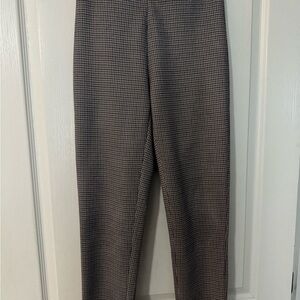 Zara Navy and Brown Houndstooth Pants